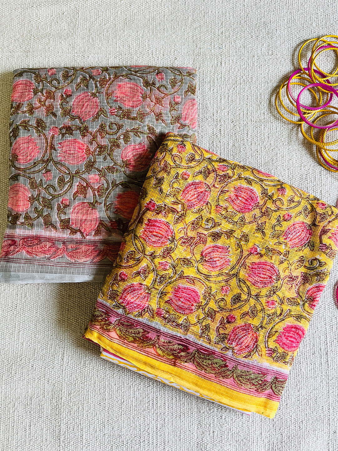 "GULABI FLOWER VALLEY" KOTA DORIA UNSTITCHED SUIT