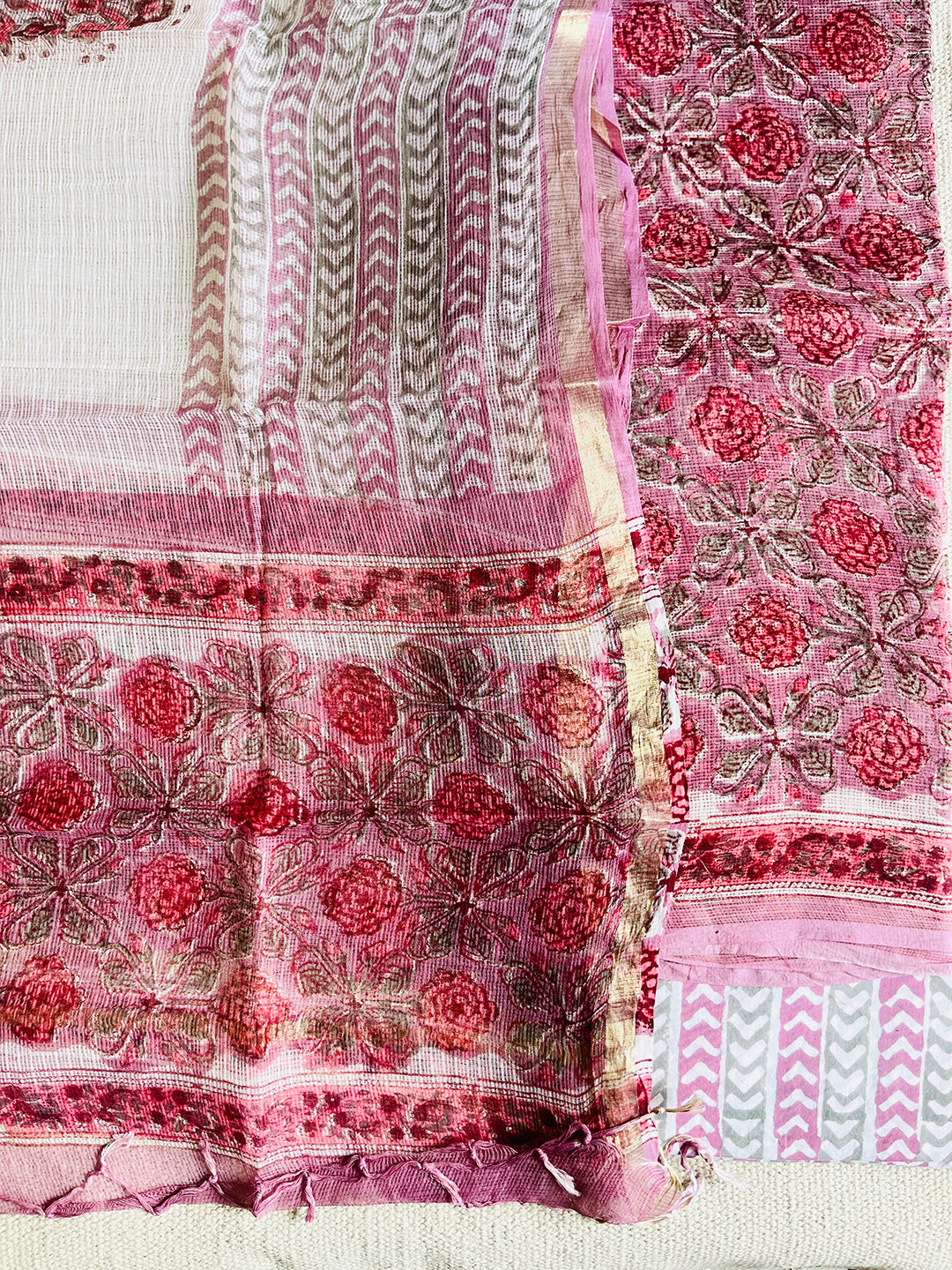 ALLOVER PRINT KOTA DORIA UNSTITCHED SUIT- DUSTY LILAC