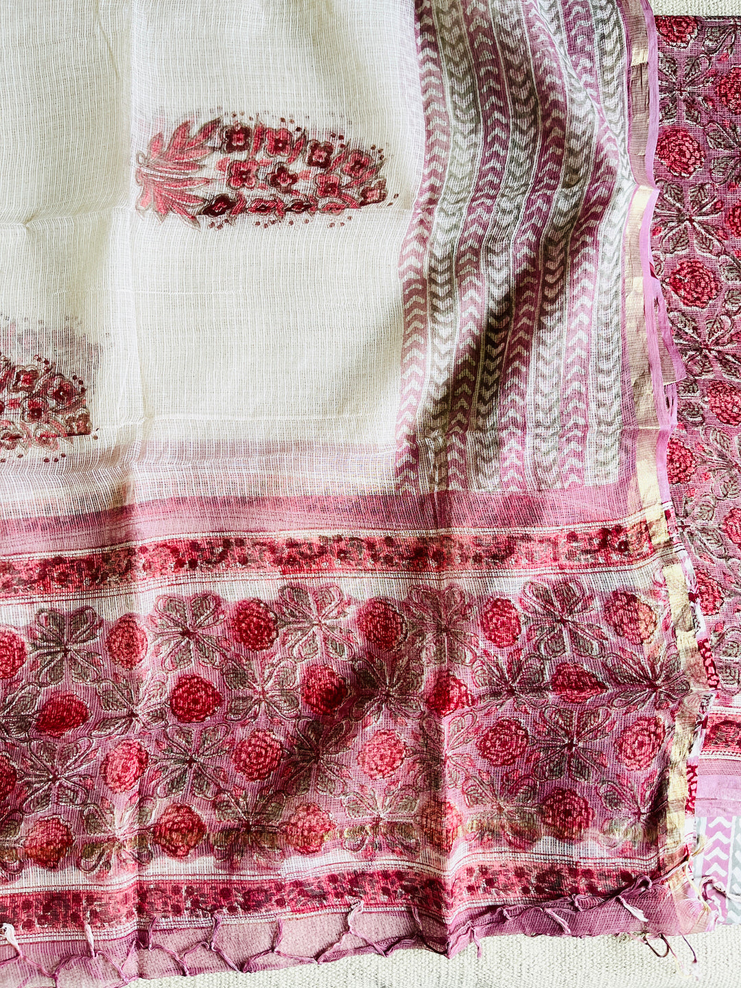 ALLOVER PRINT KOTA DORIA UNSTITCHED SUIT- DUSTY LILAC