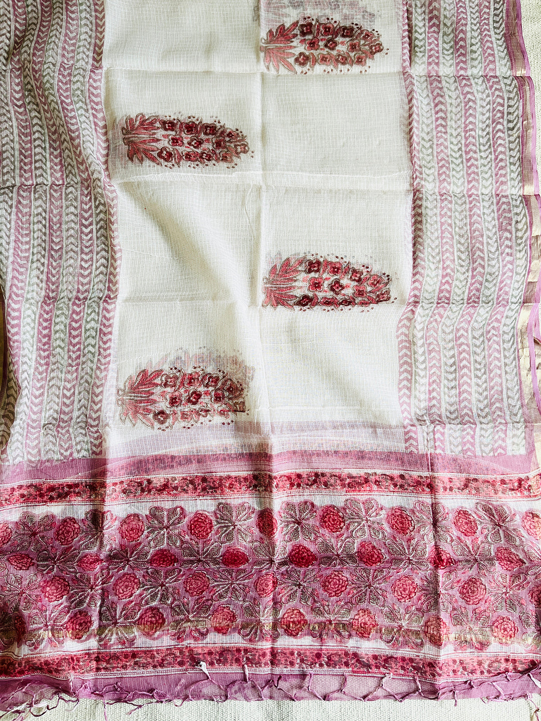 ALLOVER PRINT KOTA DORIA UNSTITCHED SUIT- DUSTY LILAC