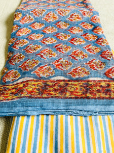 ALLOVER BOOTI KOTA DORIA UNSTITCHED SUIT- NEELA