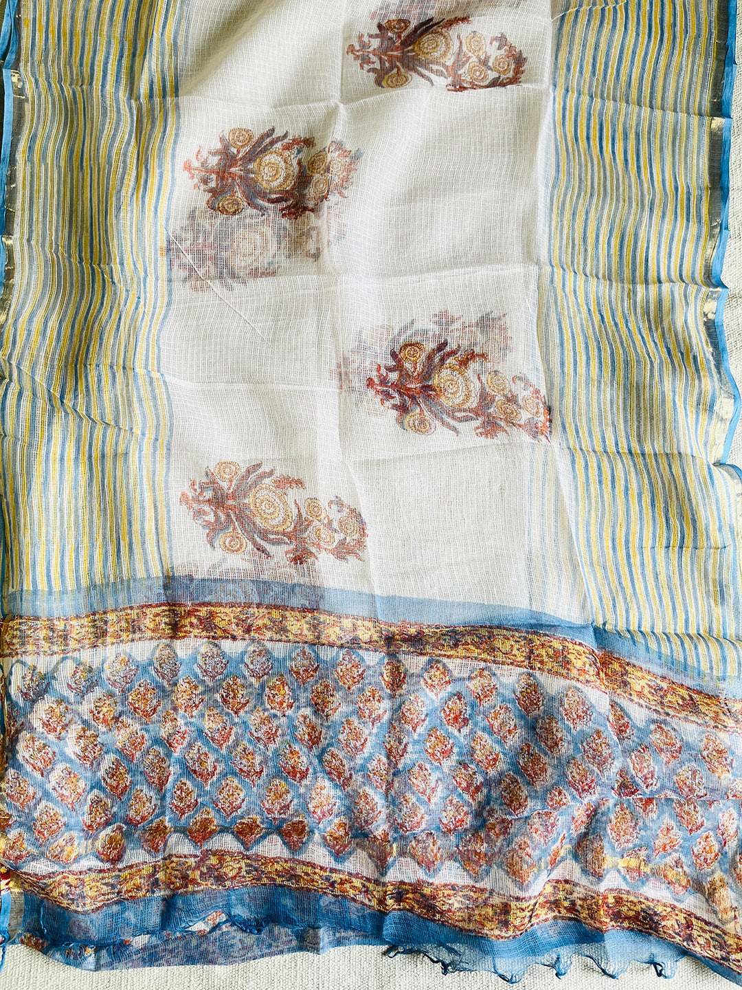 ALLOVER BOOTI KOTA DORIA UNSTITCHED SUIT- NEELA