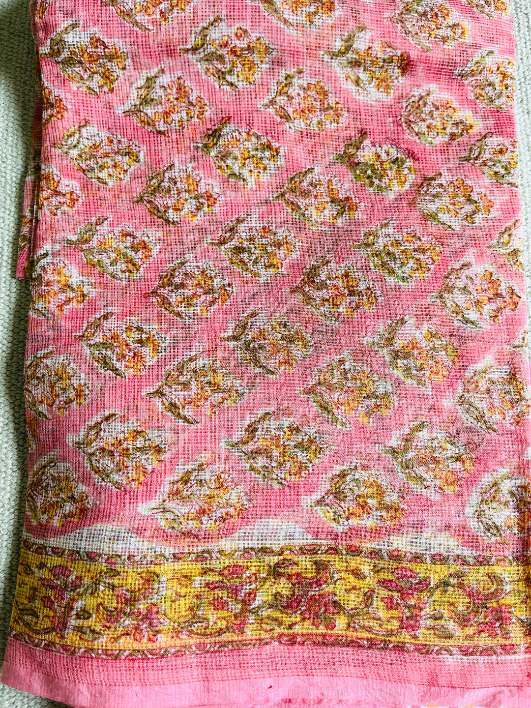 ALLOVER BOOTI KOTA DORIA UNSTITCHED SUIT- BLUSH