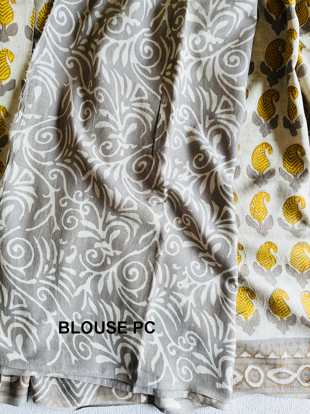 PAISLEY BLOCK PRINTED ASSAM SILK COTTON SAREE