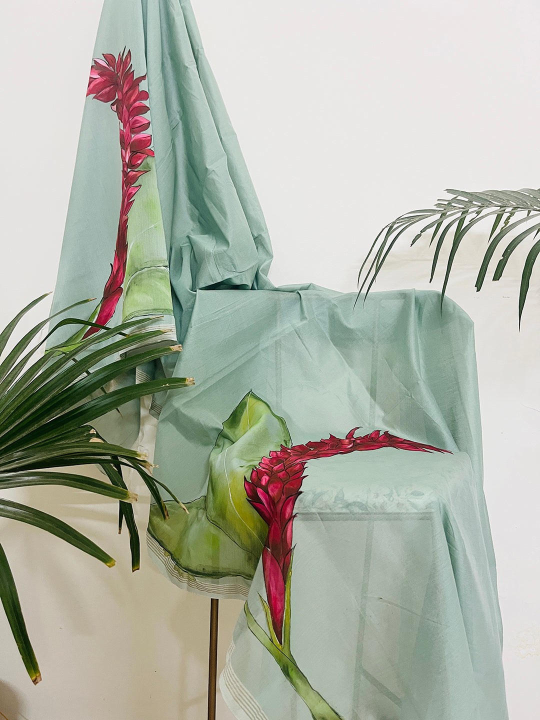 EXCLUSIVE- "CHOOSE TO BLOOM" HAND PAINTED CHANDERI SILK DUPATTA
