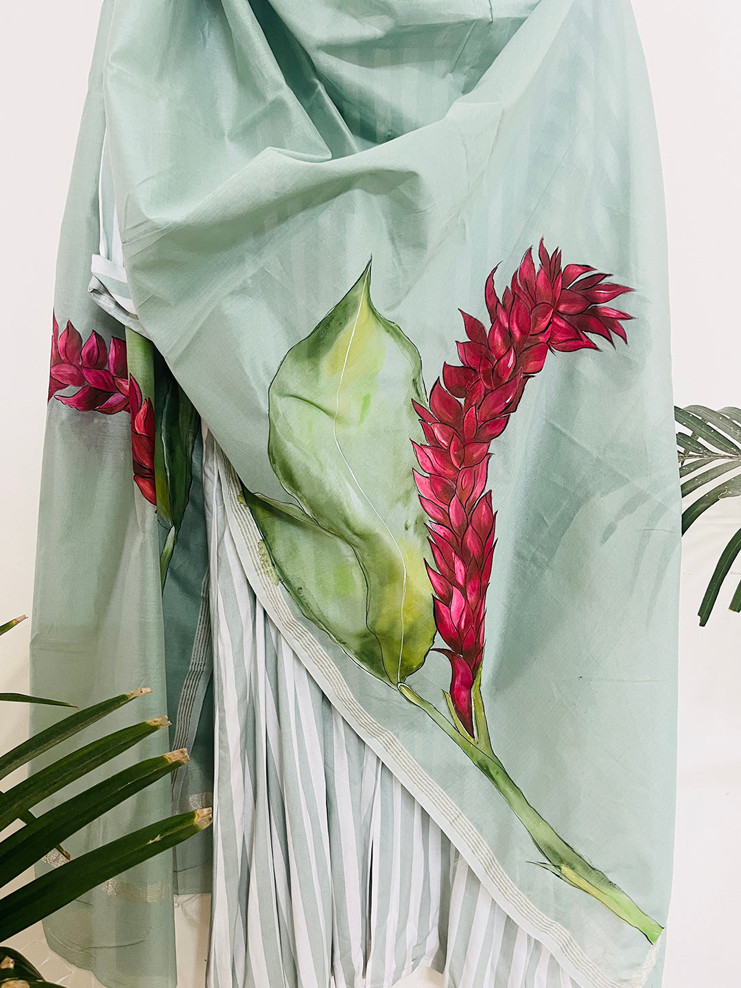 EXCLUSIVE- "CHOOSE TO BLOOM" HAND PAINTED CHANDERI SILK DUPATTA