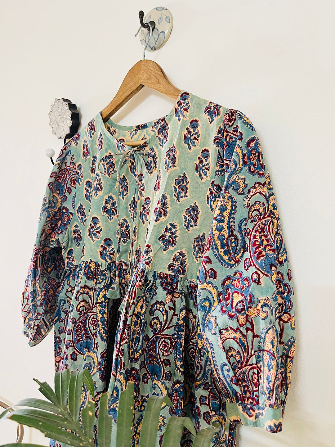 PRINT-MIX HAND BLOCK PRINTED COTTON TOP-KALAMKARI