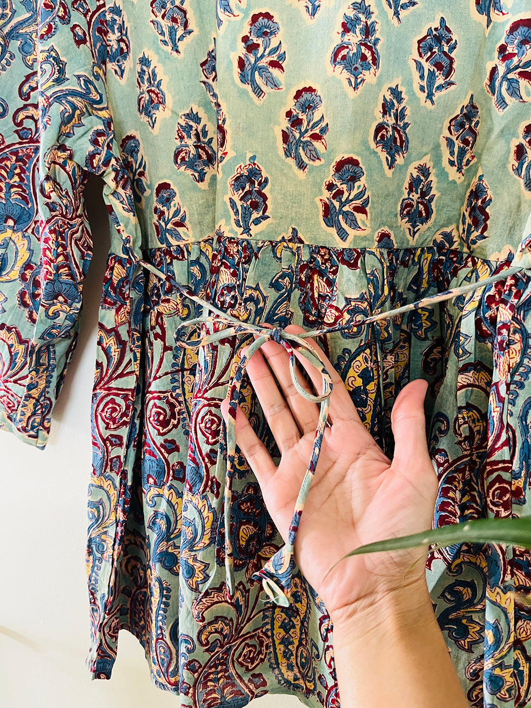 PRINT-MIX HAND BLOCK PRINTED COTTON TOP-KALAMKARI