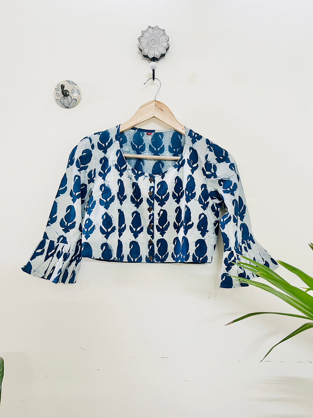 INDIGO PAISLEY HAND-BLOCK PRINTED BLOUSE