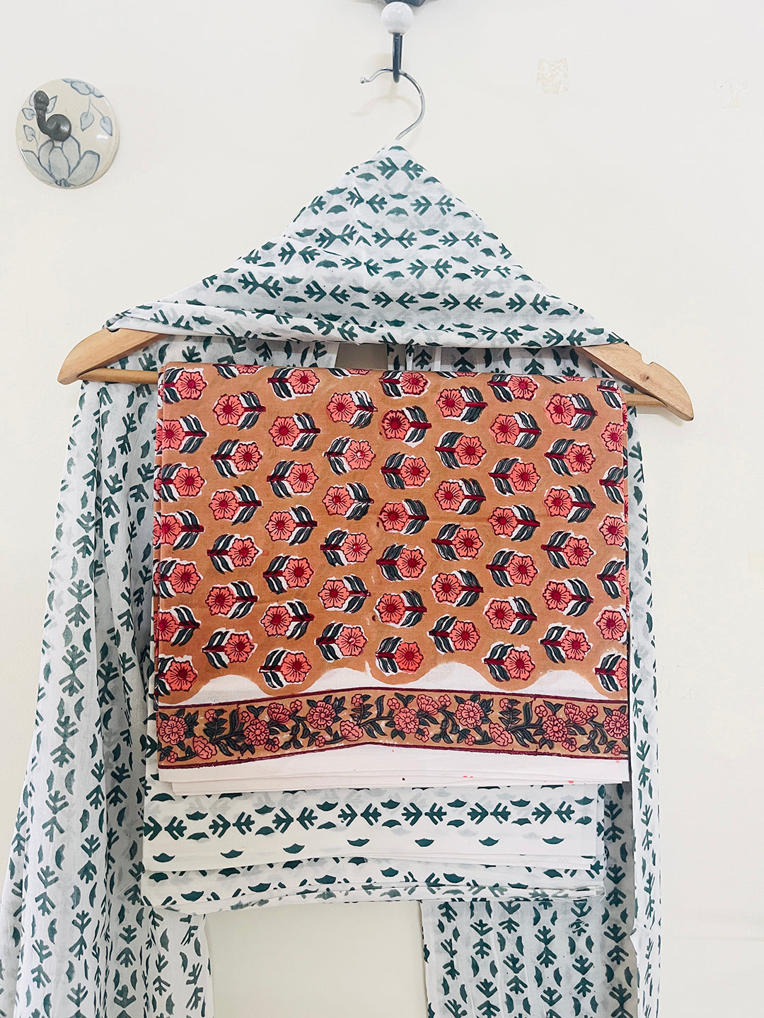 EARTHY HAND-BLOCK PRINTED COTTON SUIT-SET