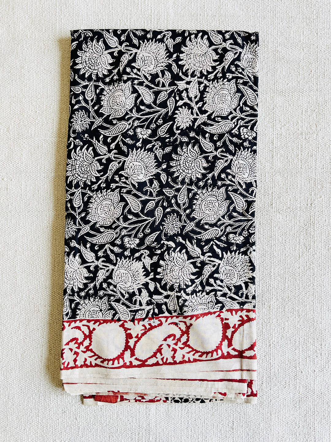 BLACK ALLOVER JAAL MULMUL SAREE