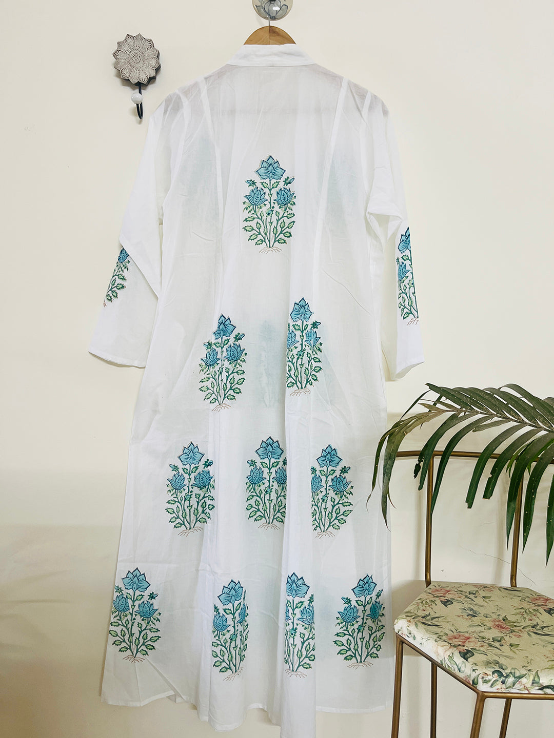 "SEEK, FLOURISH. BLOOM" SUMMER KAFTAN DRESS-TURQUOISE