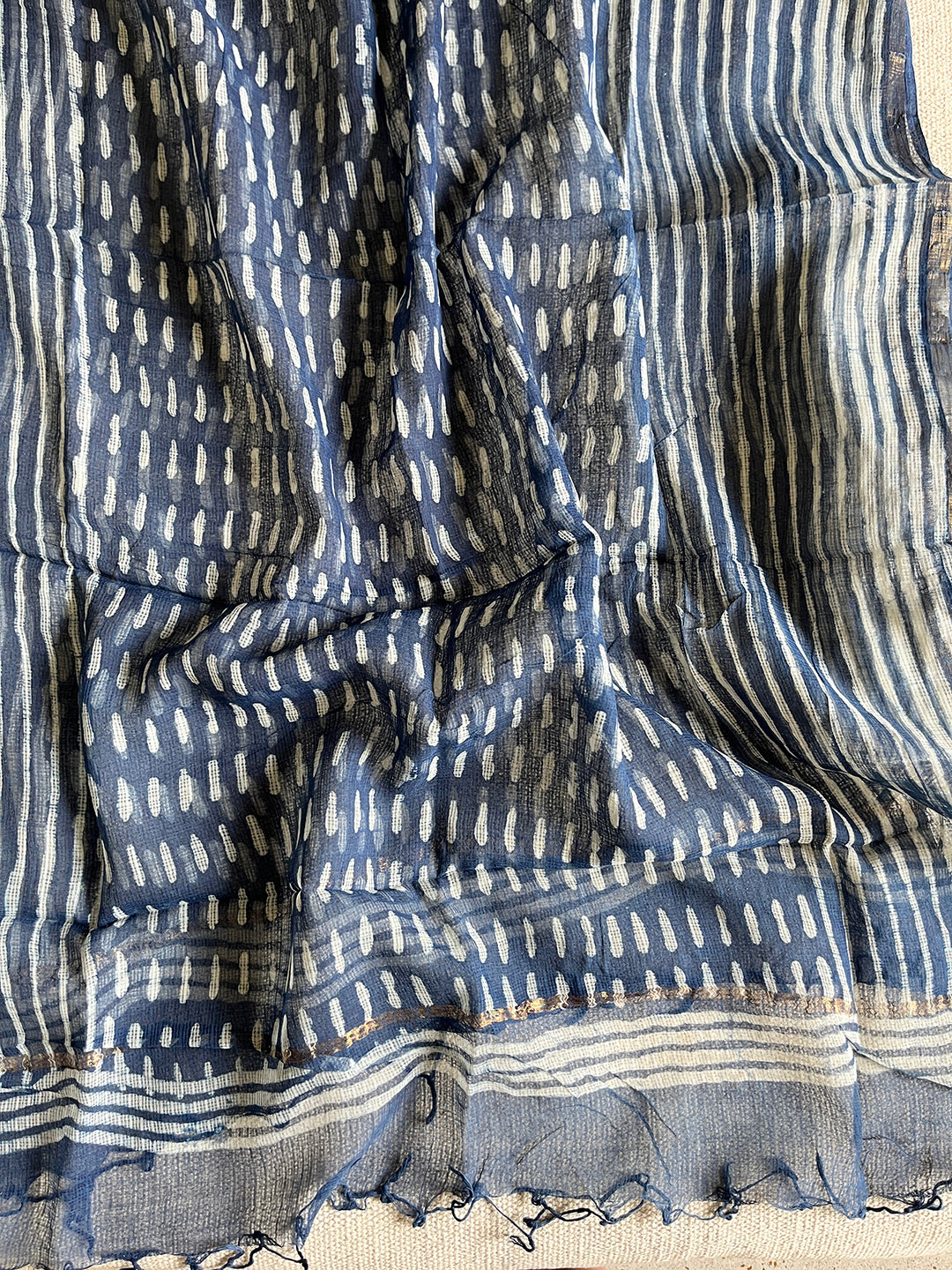 "CLASSY NEVER GOES OUT OF STYLE" INDIGO KOTA DORIA DUPATTA