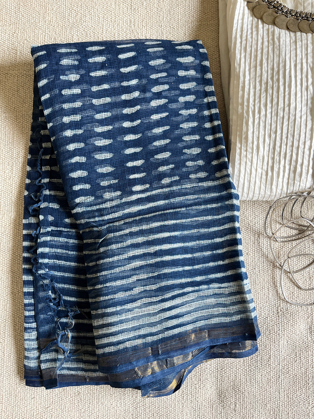 "CLASSY NEVER GOES OUT OF STYLE" INDIGO KOTA DORIA DUPATTA