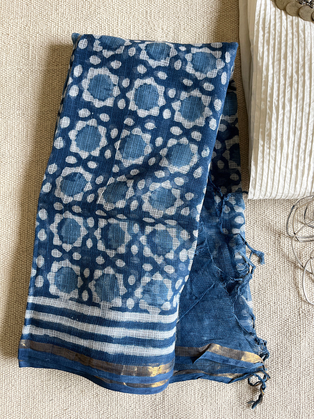 "LESS PERFECTION, MORE AUTHENTICITY" INDIGO KOTA DORIA DUPATTA