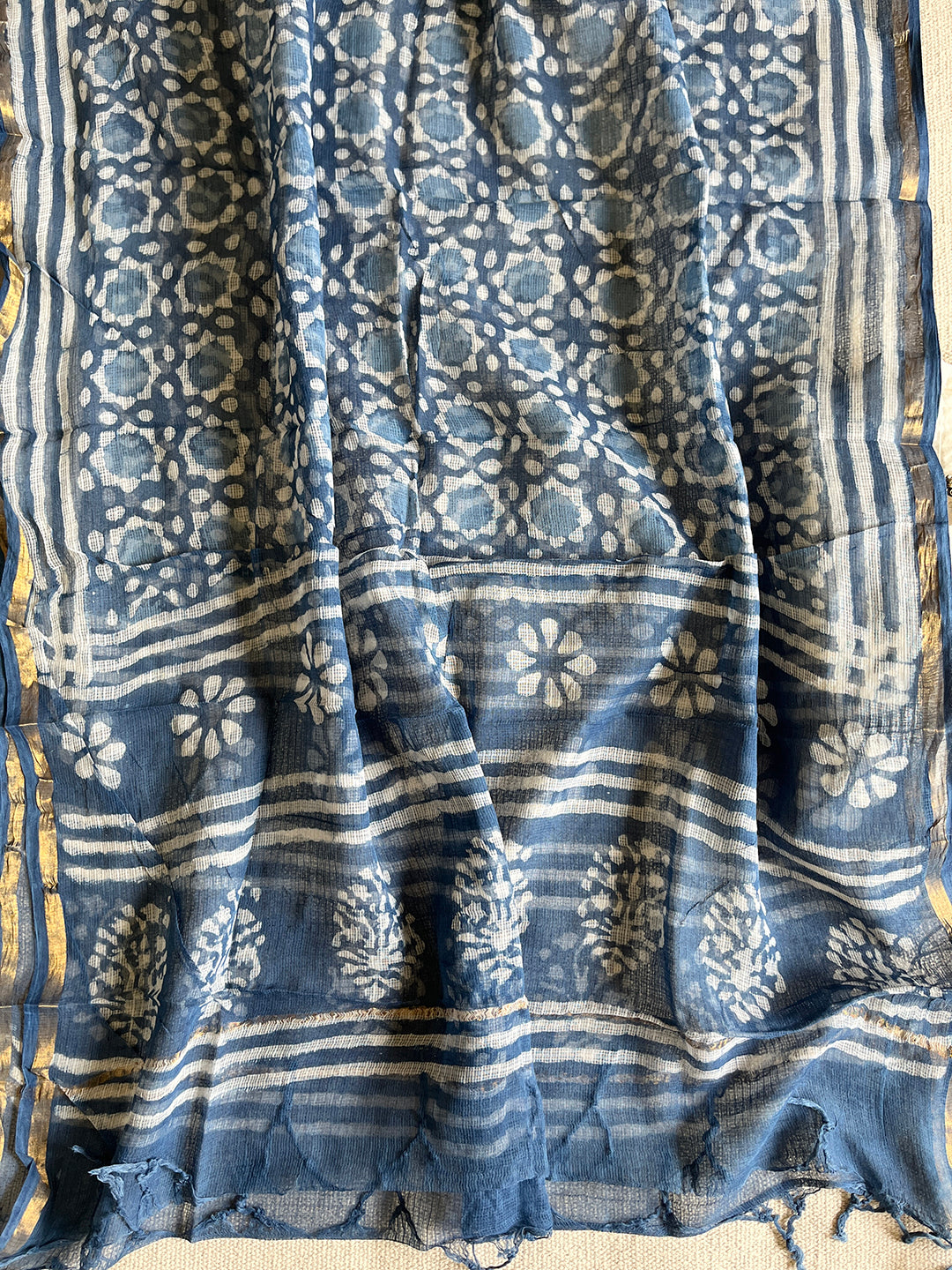 "LESS PERFECTION, MORE AUTHENTICITY" INDIGO KOTA DORIA DUPATTA