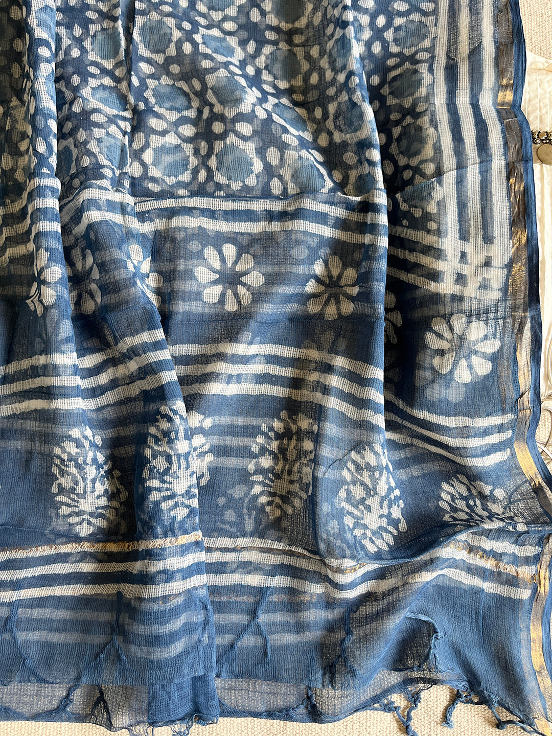"LESS PERFECTION, MORE AUTHENTICITY" INDIGO KOTA DORIA DUPATTA