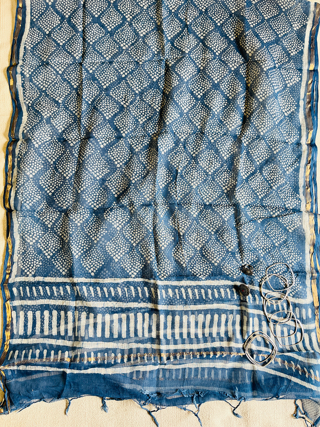 "A WOMAN OF SUBSTANCE AND STYLE" INDIGO KOTA DORIA DUPATTA