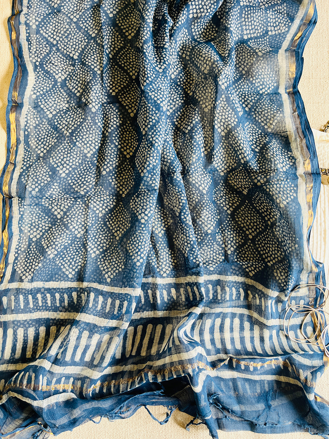 "A WOMAN OF SUBSTANCE AND STYLE" INDIGO KOTA DORIA DUPATTA
