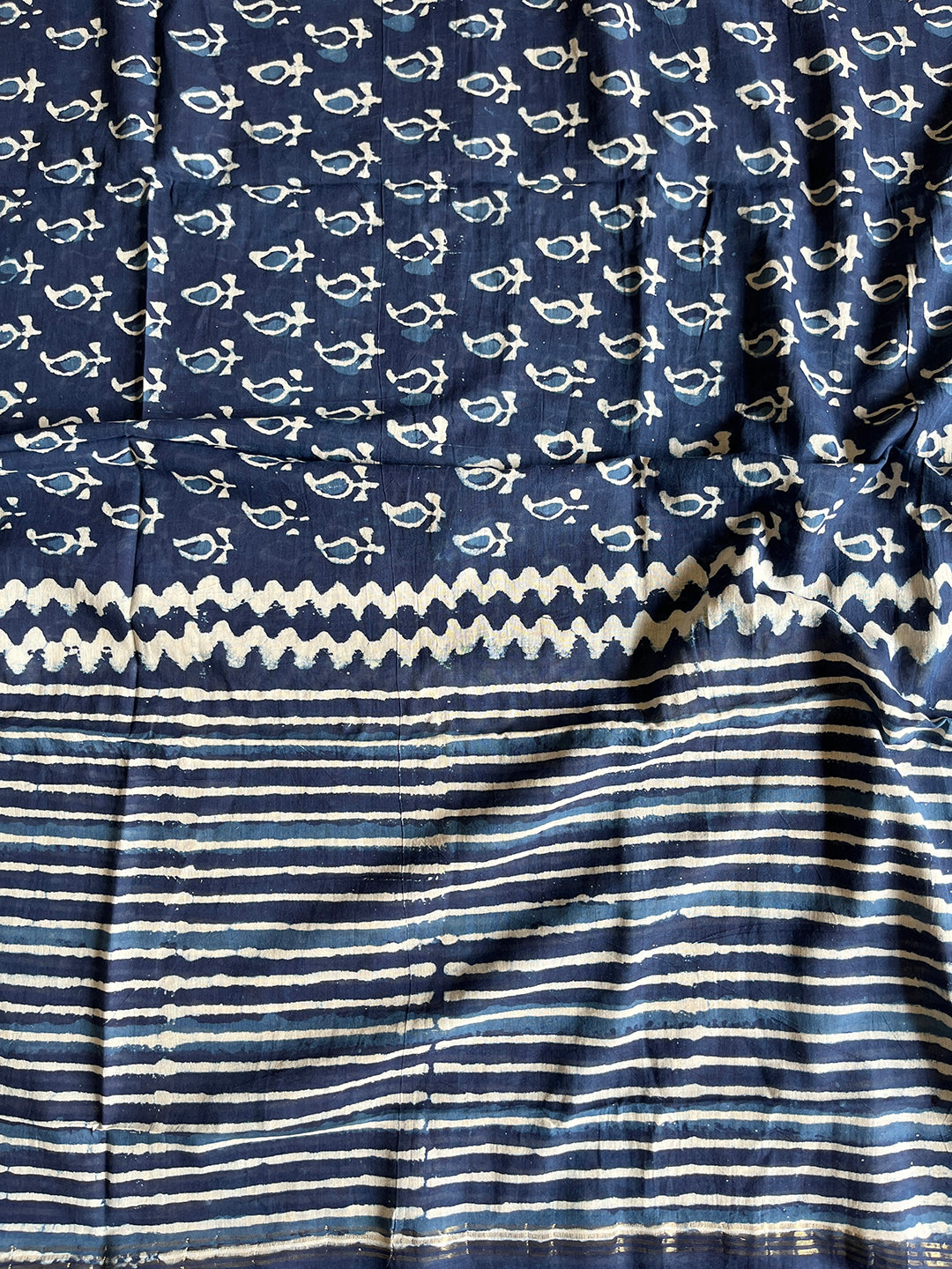 "ALLOVER PAISLEY BOOTI" INDIGO COTTON DUPATTA