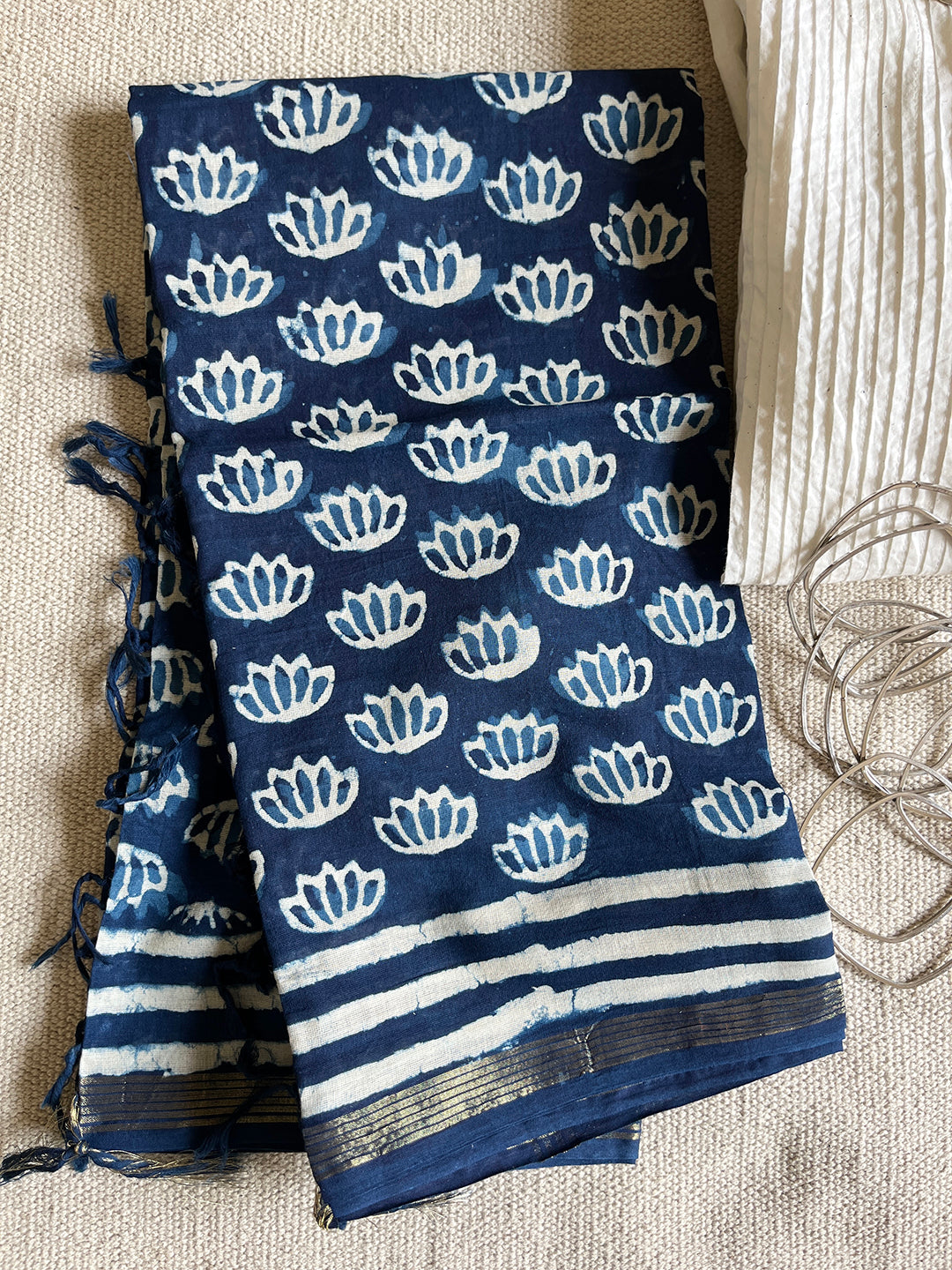 LOTUS INDIGO PURE-COTTON DUPATTA