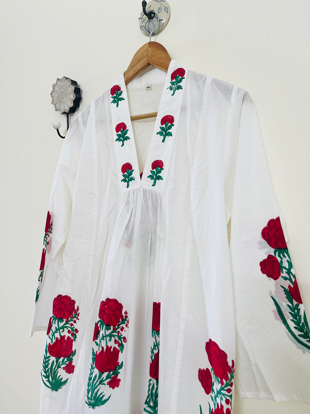 "SEEK, FLOURISH. BLOOM" SUMMER KAFTAN DRESS- BRIGHT RED