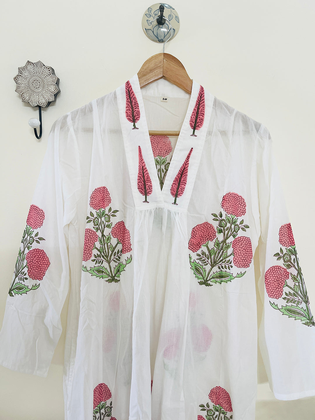 "SEEK, FLOURISH. BLOOM" SUMMER KAFTAN DRESS- PINK