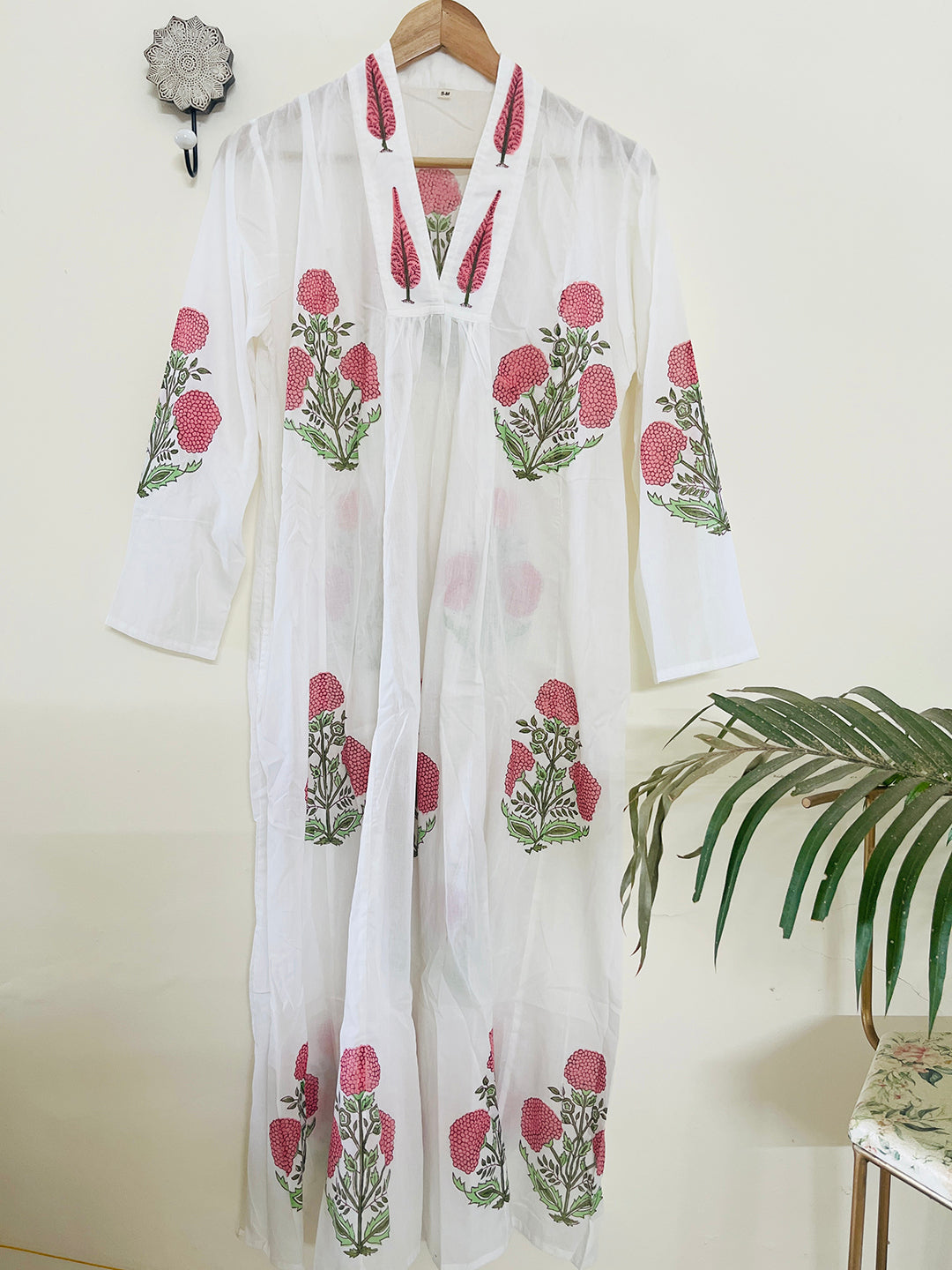 "SEEK, FLOURISH. BLOOM" SUMMER KAFTAN DRESS- PINK