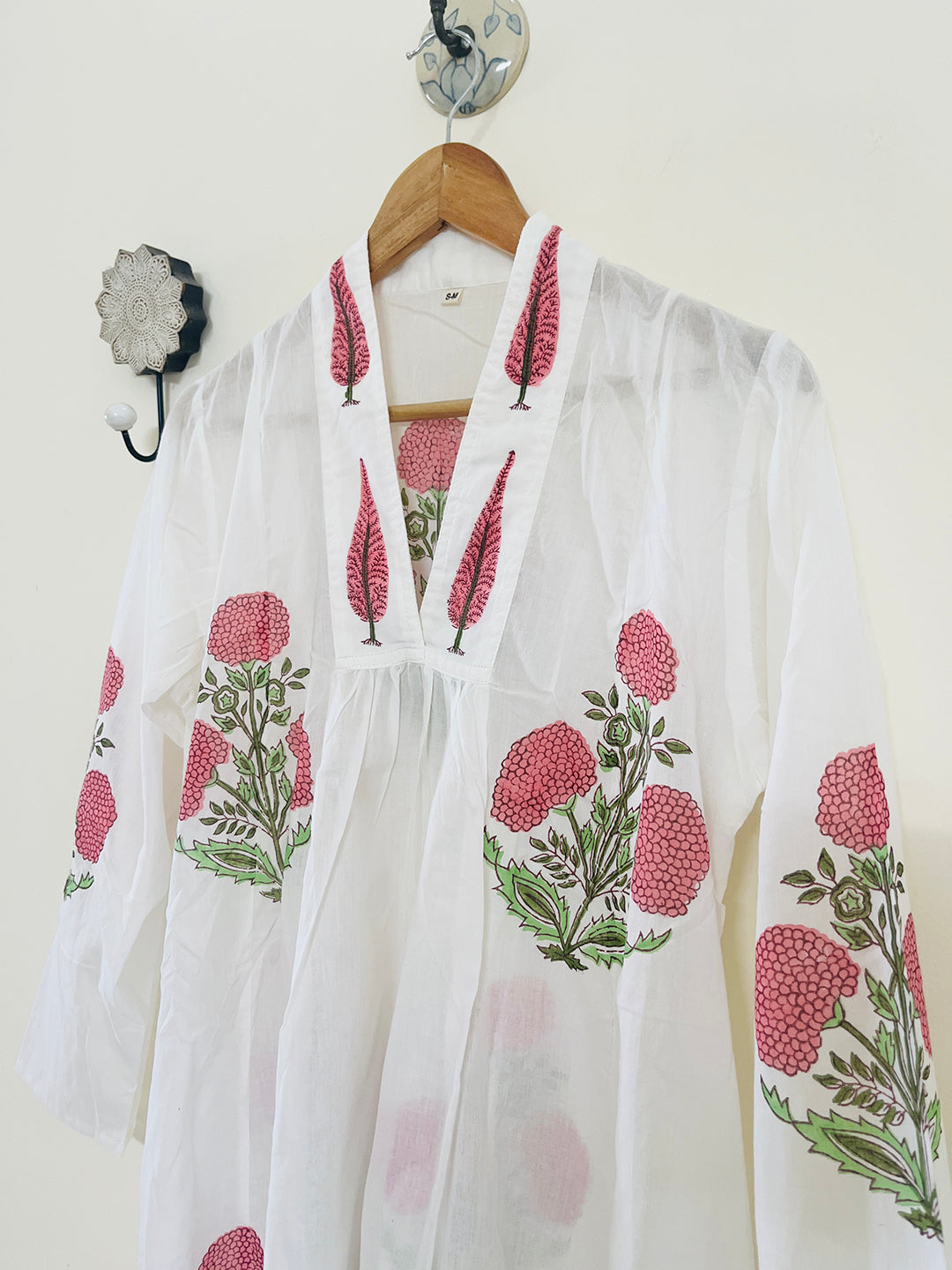 "SEEK, FLOURISH. BLOOM" SUMMER KAFTAN DRESS- PINK