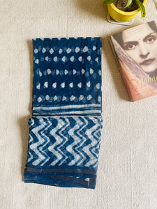 "AN INDIGO SUMMER" ALLOVER TRIANGLES KOTA DORIA DUPATTA