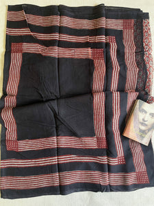 GARNET & BLACK KOTA DORIA HANDCRAFTED SAREE