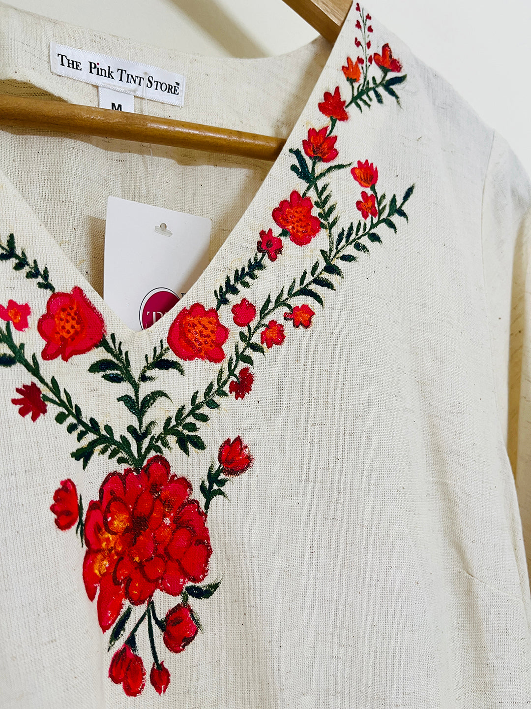 EXCLUSIVE HAND-PAINTED & EMBROIDERED FLORAL "MUST HAVE SUMMER OUTFIT"