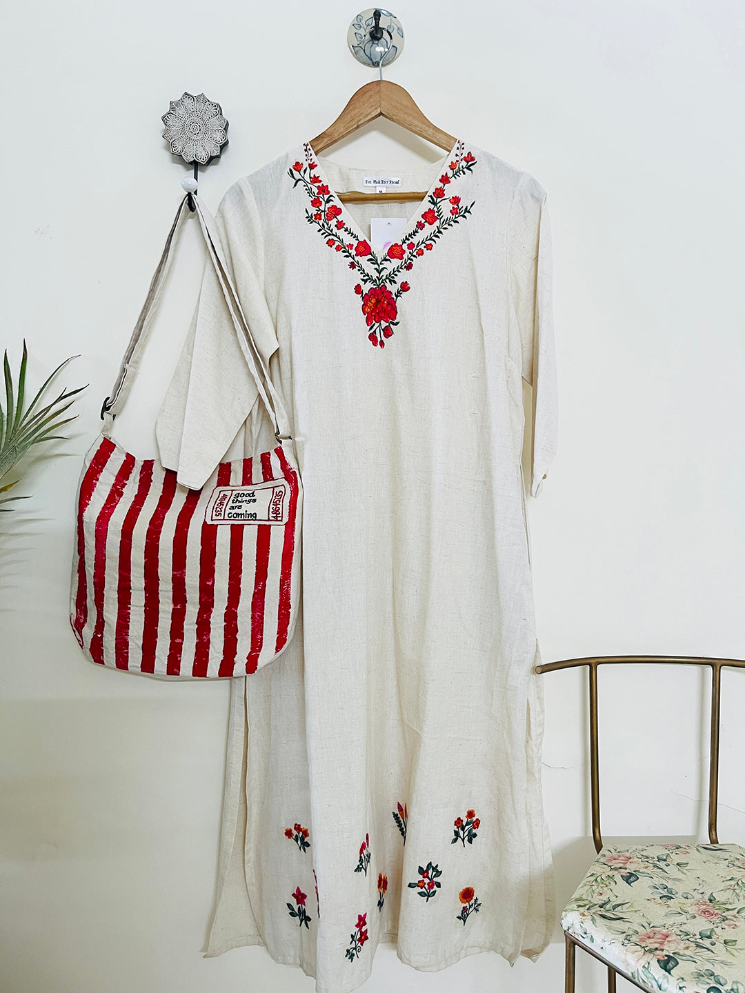 EXCLUSIVE HAND-PAINTED & EMBROIDERED FLORAL "MUST HAVE SUMMER OUTFIT"