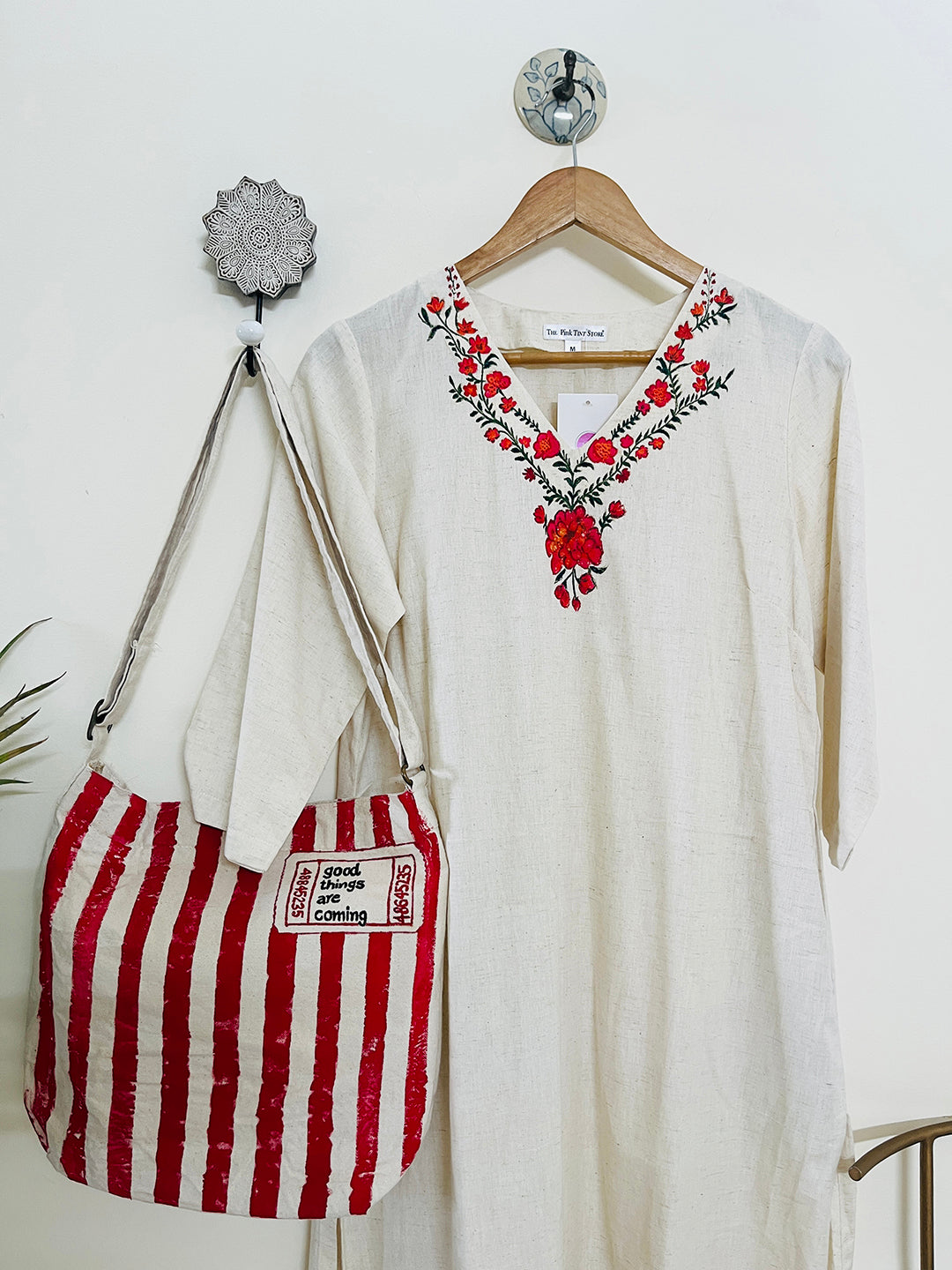EXCLUSIVE HAND-PAINTED & EMBROIDERED FLORAL "MUST HAVE SUMMER OUTFIT"