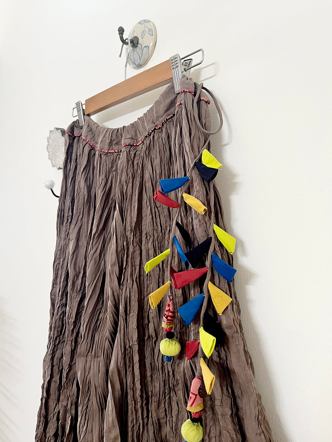 COTTON FLARED LONG SKIRT- SHADOW