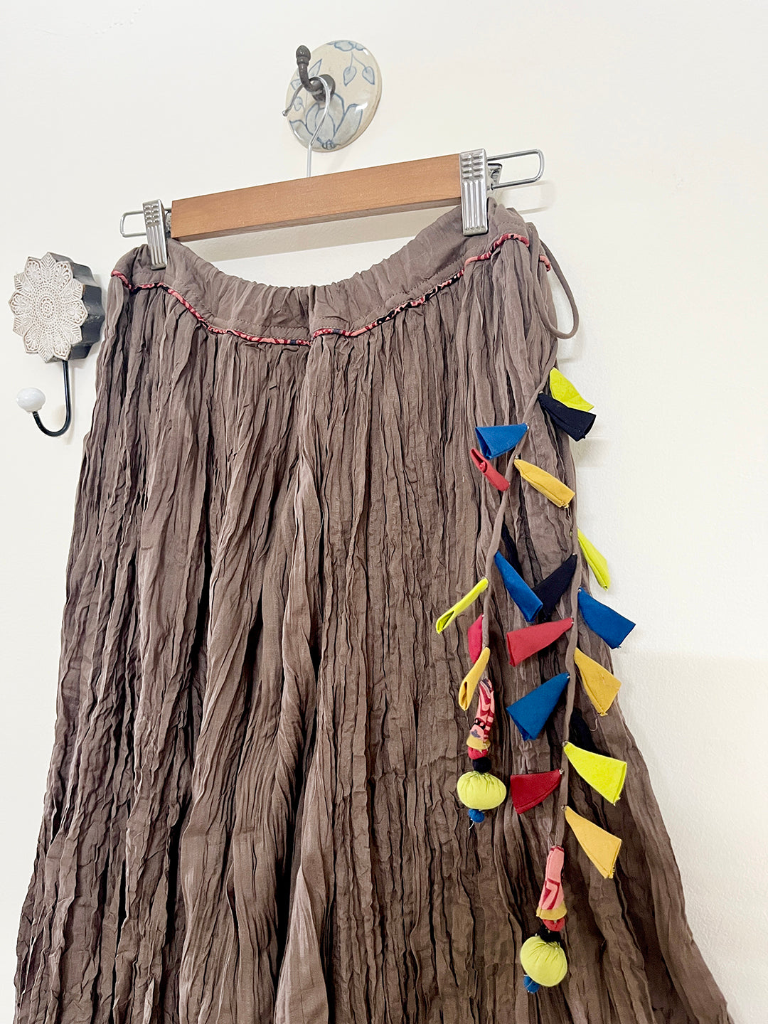 COTTON FLARED LONG SKIRT- SHADOW