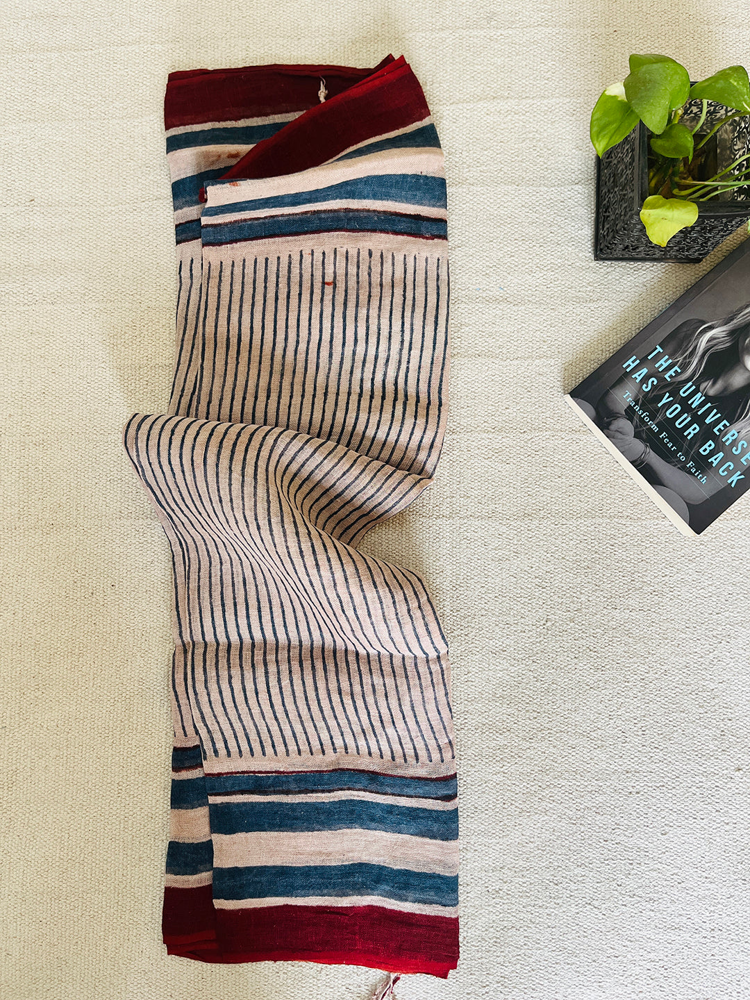 "NOT YOUR USUAL STRIPES" LINEN DUPATTA