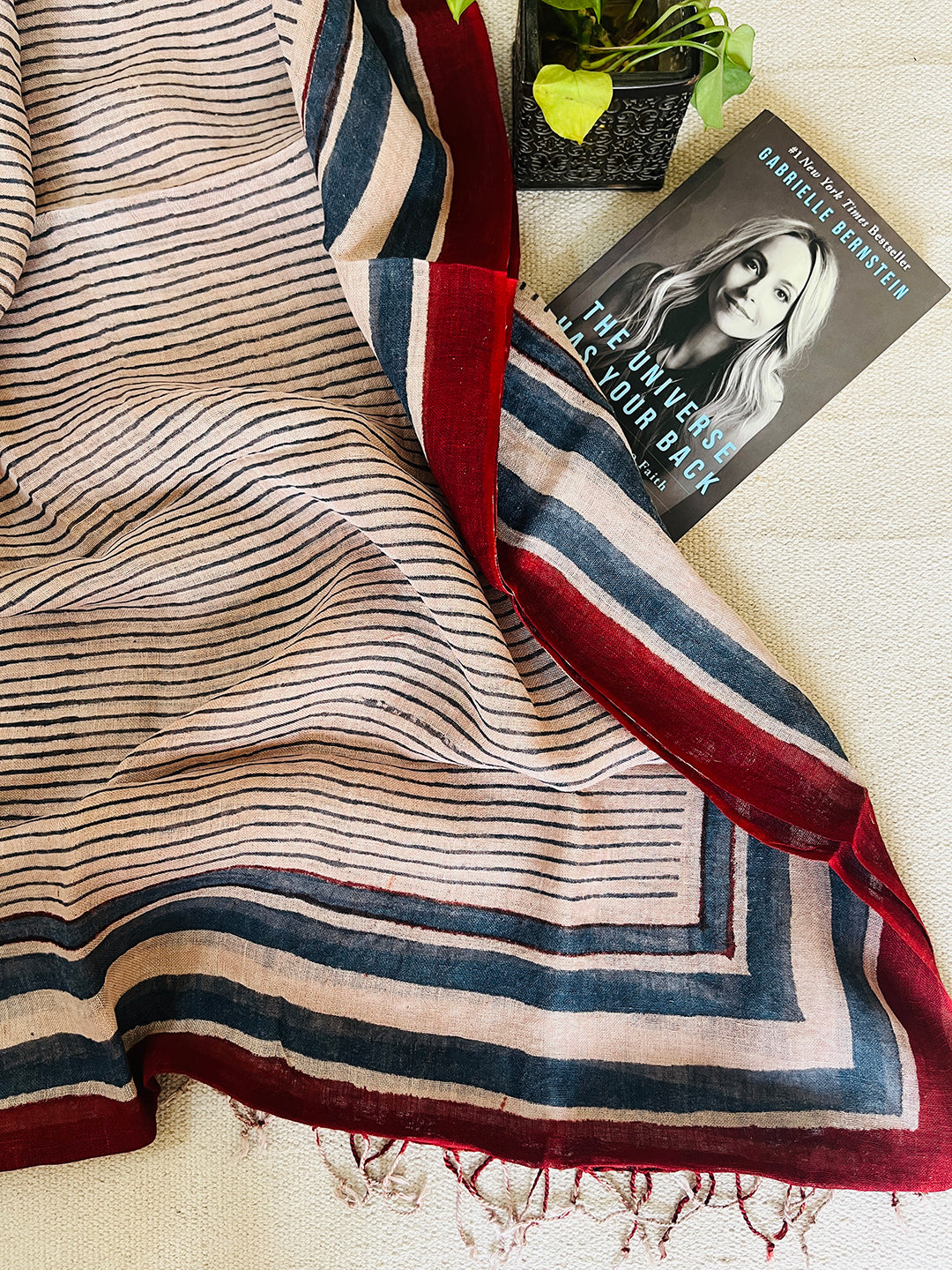 "NOT YOUR USUAL STRIPES" LINEN DUPATTA