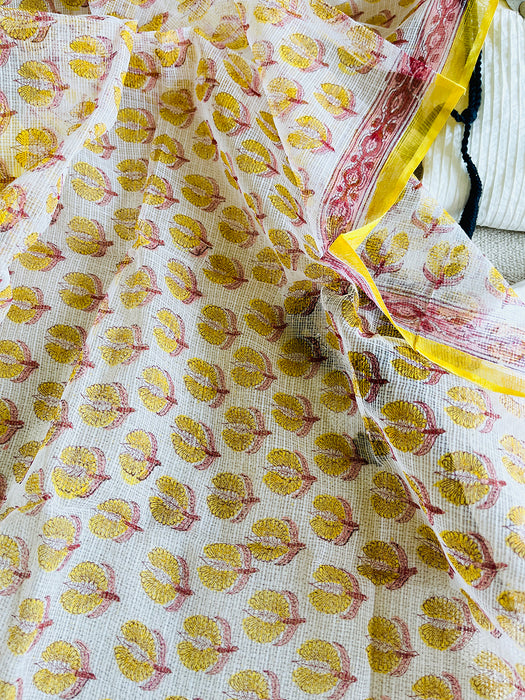 "BE THE SUNSHINE" BOOTI PRINT KOTA DUPATTA
