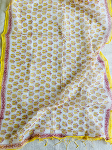 "BE THE SUNSHINE" BOOTI PRINT KOTA DUPATTA