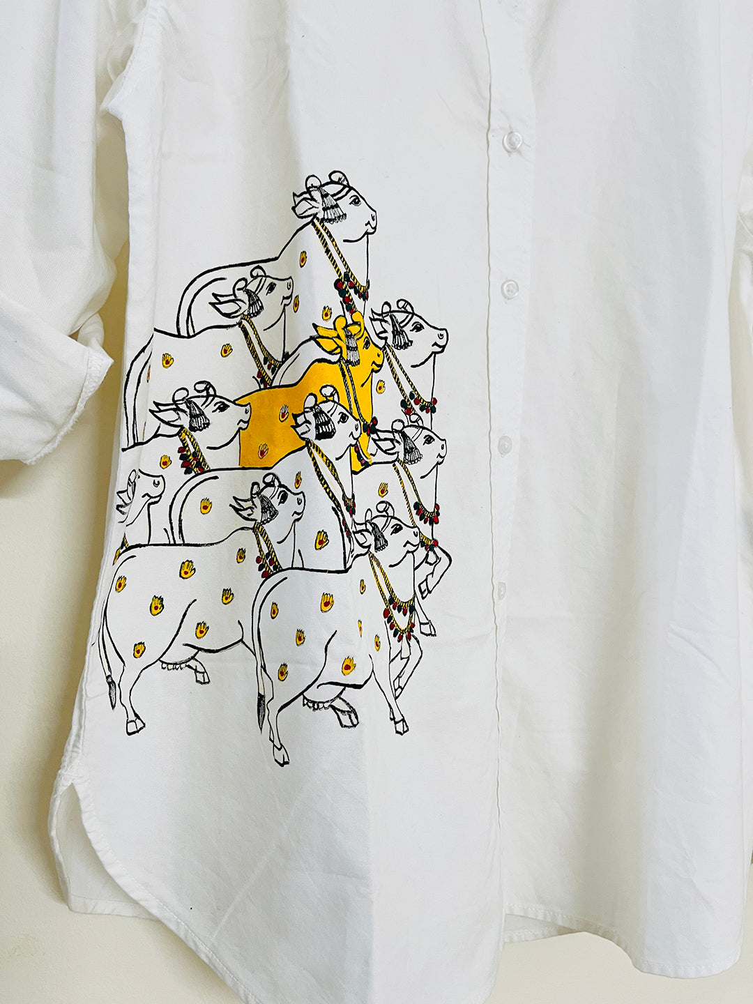 EXCLUSIVE- "PICHWAI COWS" HAND PAINTED SHIRT