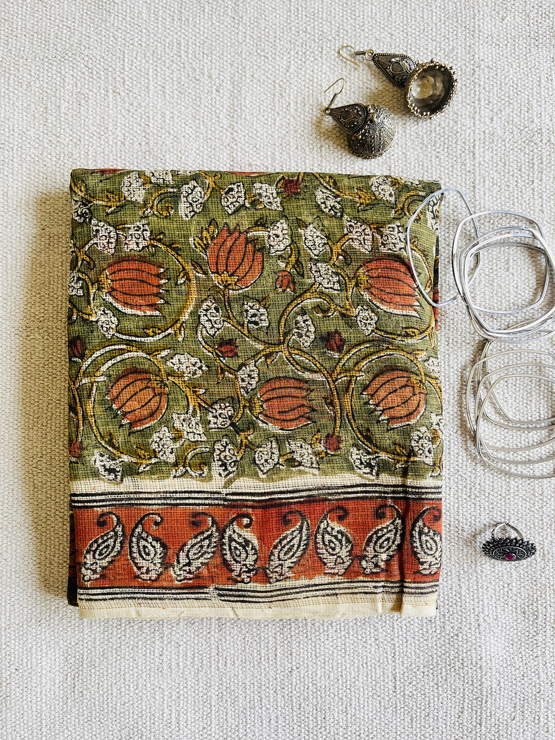 "KALAMKARI" MEHENDI KOTA DORIA UNSTITCHED SUIT