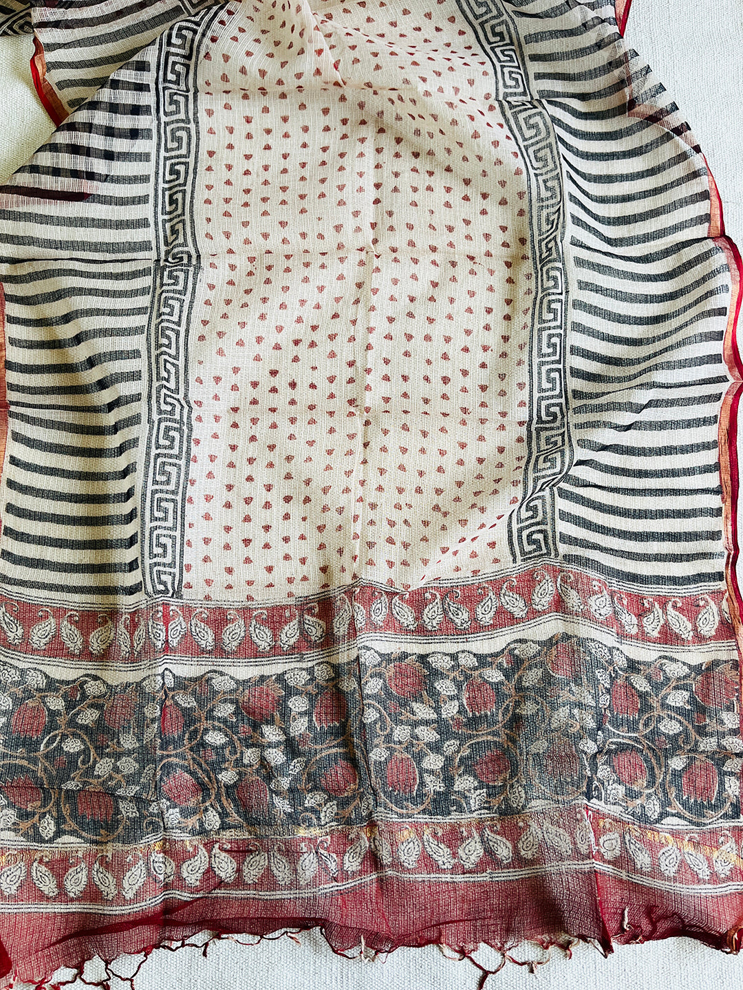 "KALAMKARI" BLACK KOTA DORIA UNSTITCHED SUIT