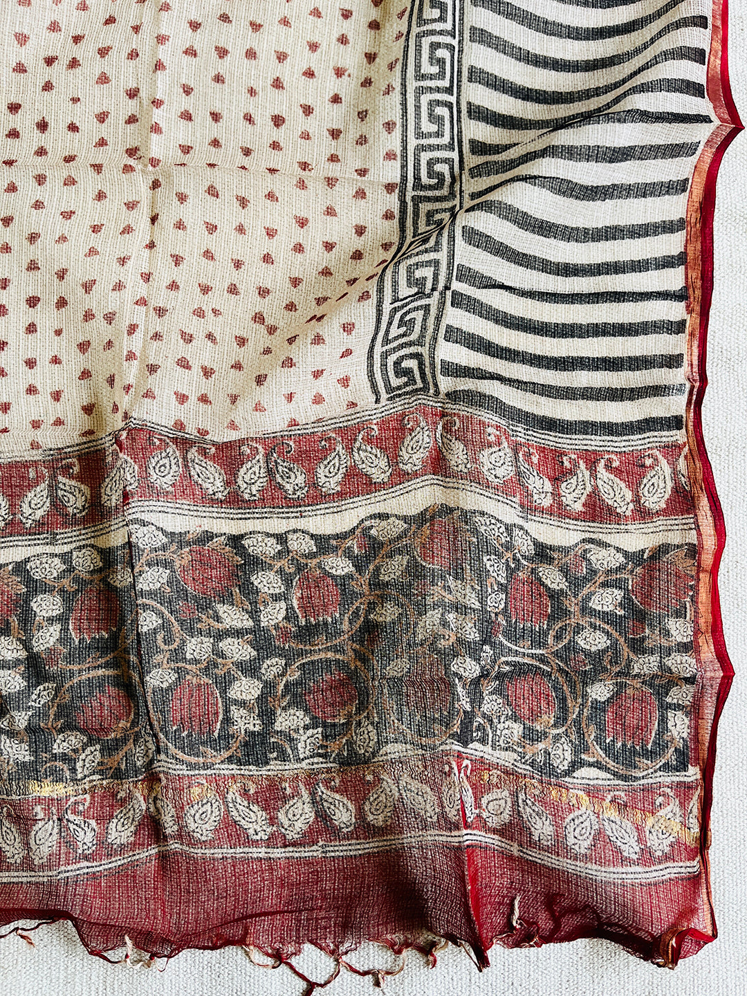 "KALAMKARI" BLACK KOTA DORIA UNSTITCHED SUIT