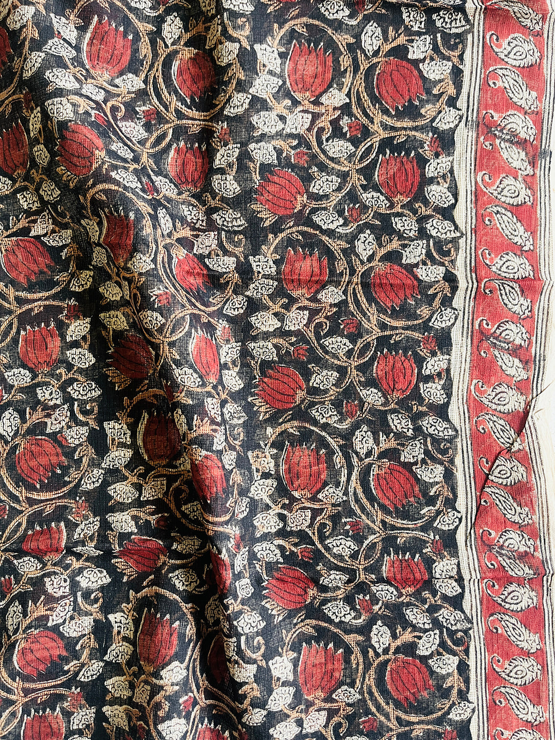 "KALAMKARI" BLACK KOTA DORIA UNSTITCHED SUIT