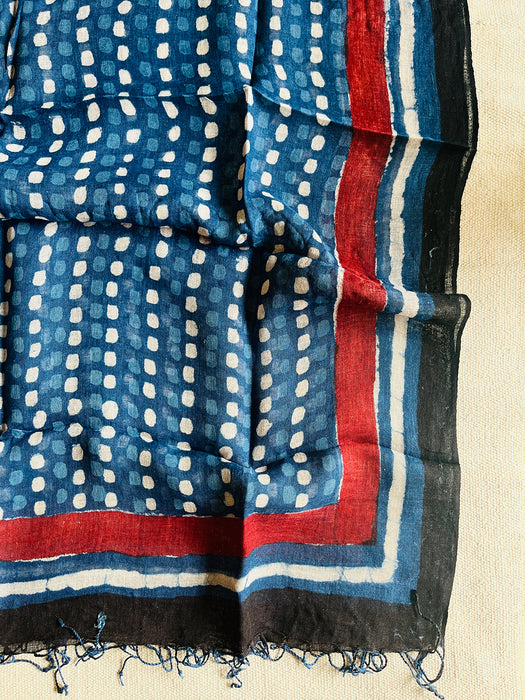 "INDIGO LOVE" LINEN DUPATTA