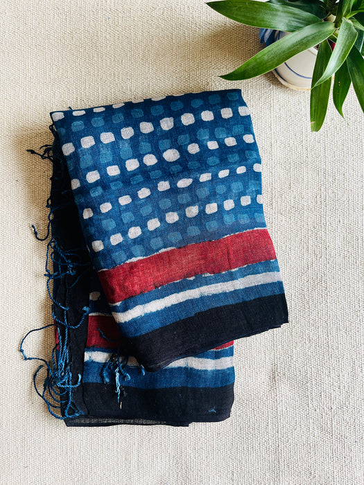 "INDIGO LOVE" LINEN DUPATTA