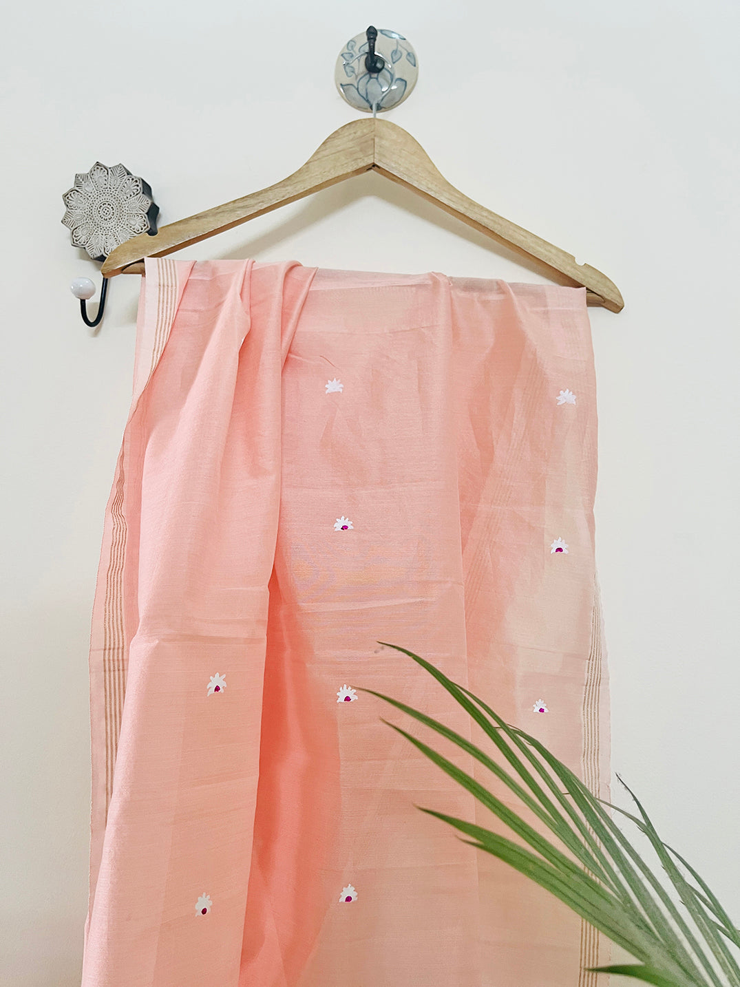 EXCLUSIVE- HAND PAINTED MUGHAL FLORAL CHANDERI SILK DUPATTA