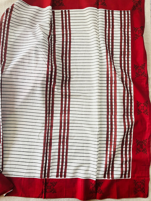 "OUT OF THE BOX" MULMUL HAND BLOCK PRINTED SAREE
