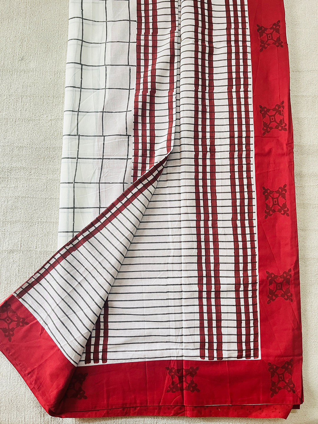 "OUT OF THE BOX" MULMUL HAND BLOCK PRINTED SAREE